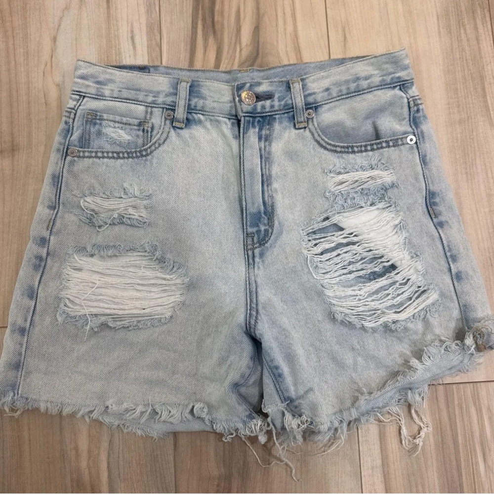 American Eagle Blue Distressed Jean Shorts